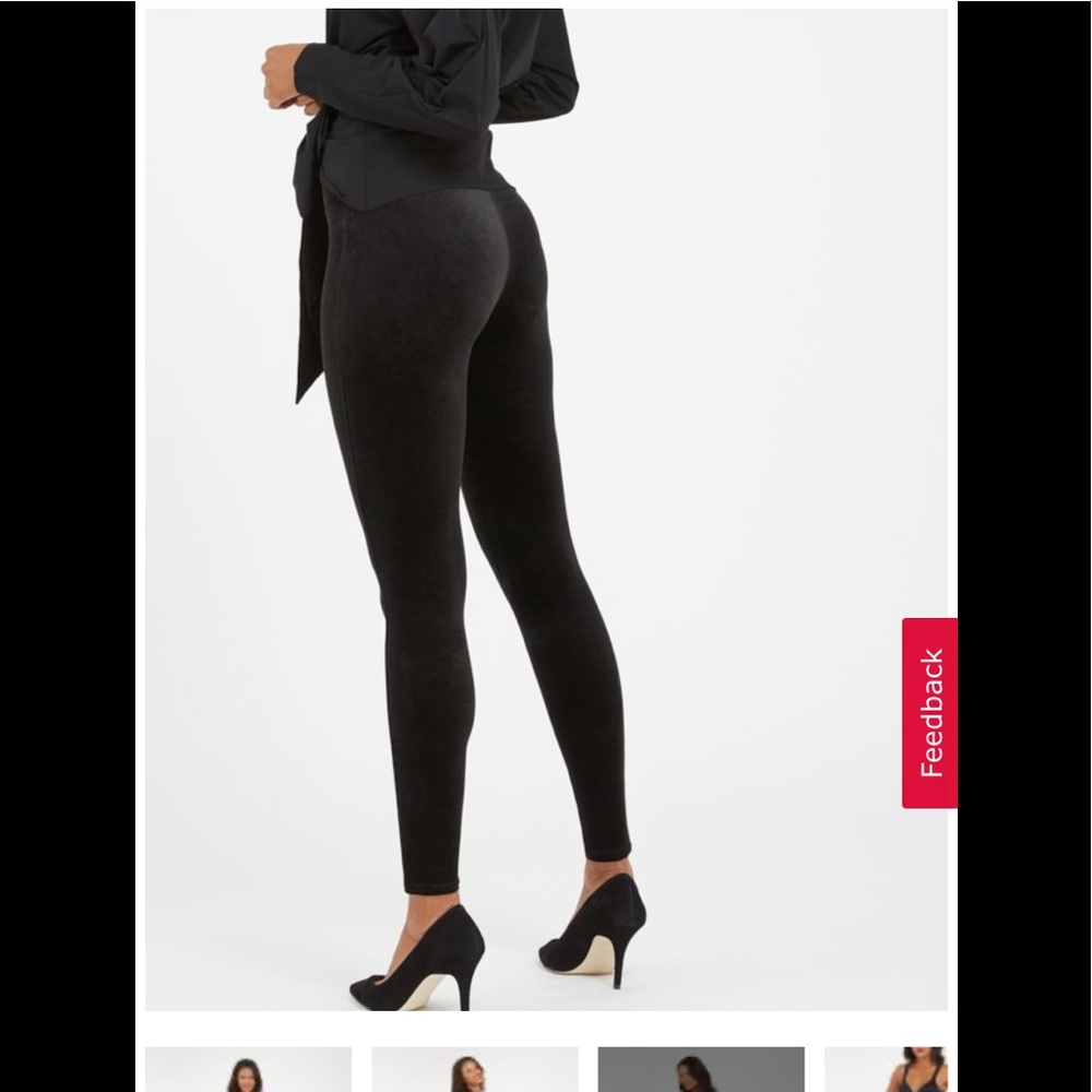 Spanx Velvet Leggings Size Large Very Black NWT